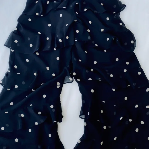 Fame and Partners Black and White Ruffle Jumpsuit - Picture 2 of 5